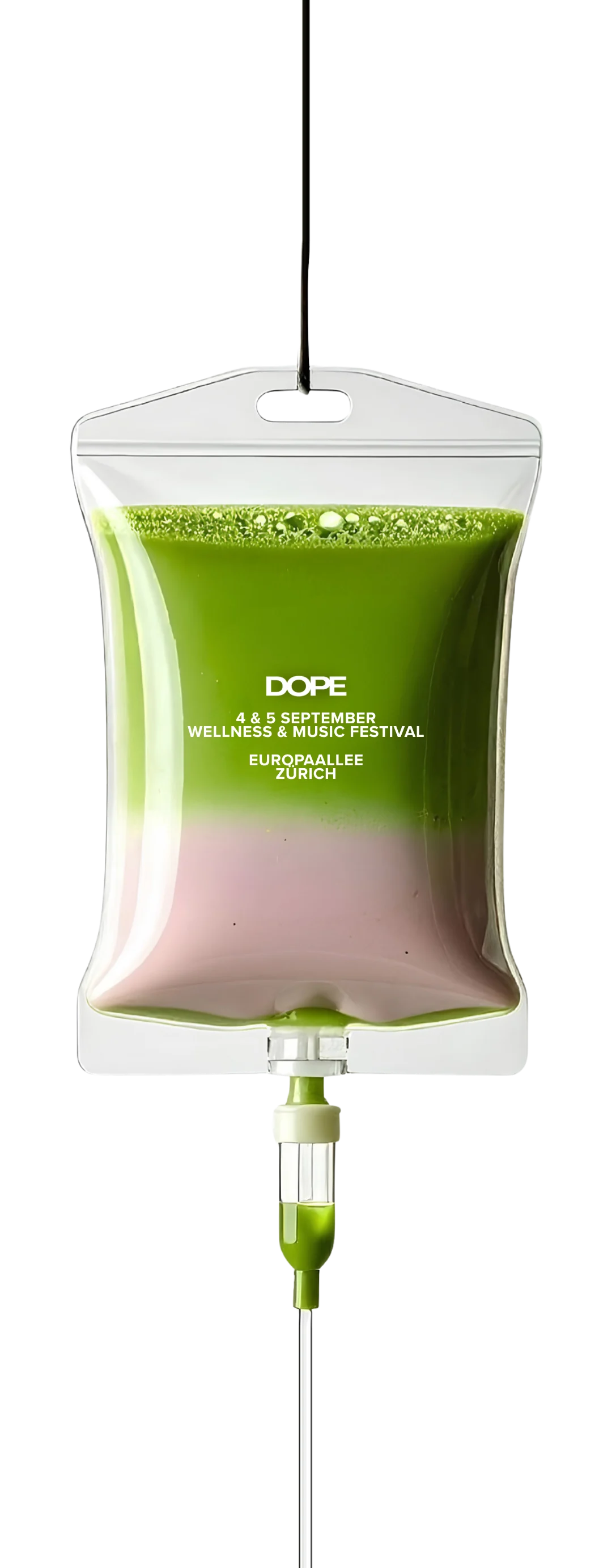 DOPE wellness and music festival infusion bag for 4 and 5 September at Europaallee Zürich